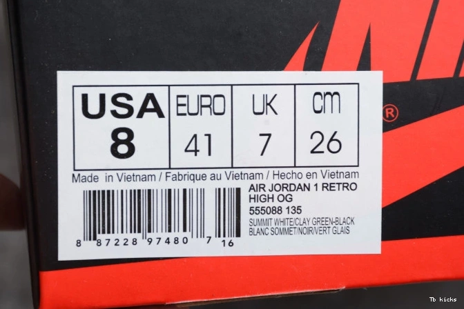 Cheap TBK 555088-135 1 Air Green Clay High OG Retro Jordan 0820